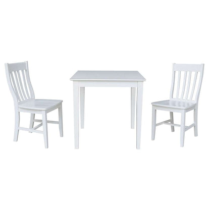 International Concepts (Set of 3 Pcs) - 30X30 Dining Table with 2 C08-61 Chairs in White Finish - K08-3030-C61-2 veiw 1