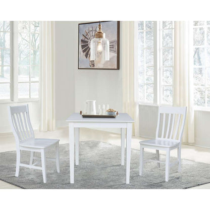 International Concepts (Set of 3 Pcs) - 30X30 Dining Table with 2 C08-61 Chairs in White Finish - K08-3030-C61-2 veiw 3