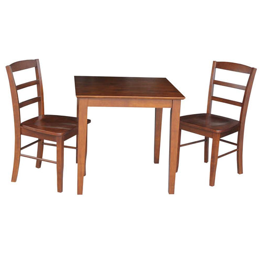 International Concepts (Set of 3 Pcs) - 30X30 Dining Table with 2 Ladderback Chairs in Espresso Finish - K581-3030S-C2P veiw 1
