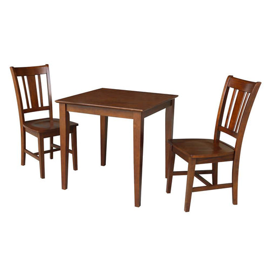 International Concepts (Set of 3 Pcs) - 30X30 Dining Table with 2 RTA Chairs in Espresso Finish - K581-3030-C10-2 veiw 1