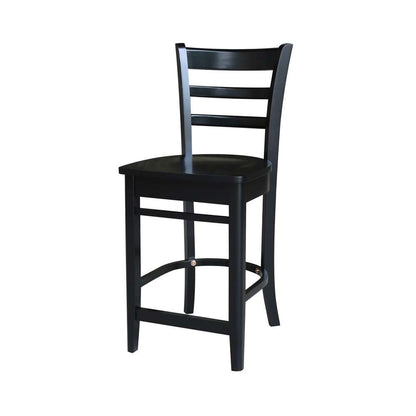 International Concepts (Set of 3 Pcs) - 30X30 Gathering Height Table with 2 Counter Height Stools in Black Finish - K46-3030-S6172-2 veiw 3