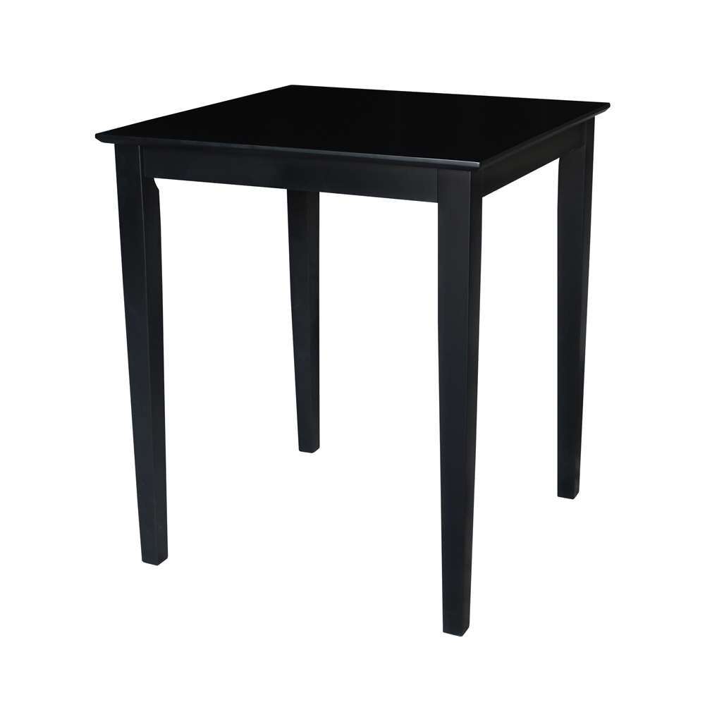 International Concepts (Set of 3 Pcs) - 30X30 Gathering Height Table with 2 Counter Height Stools in Black Finish - K46-3030-S6172-2 veiw 4