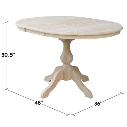 International Concepts (Set of 3 Pcs) - 36in Round Extension Dining Table with 2 Cafe Chairs - K-36RXT-11B-C61-2 veiw 2