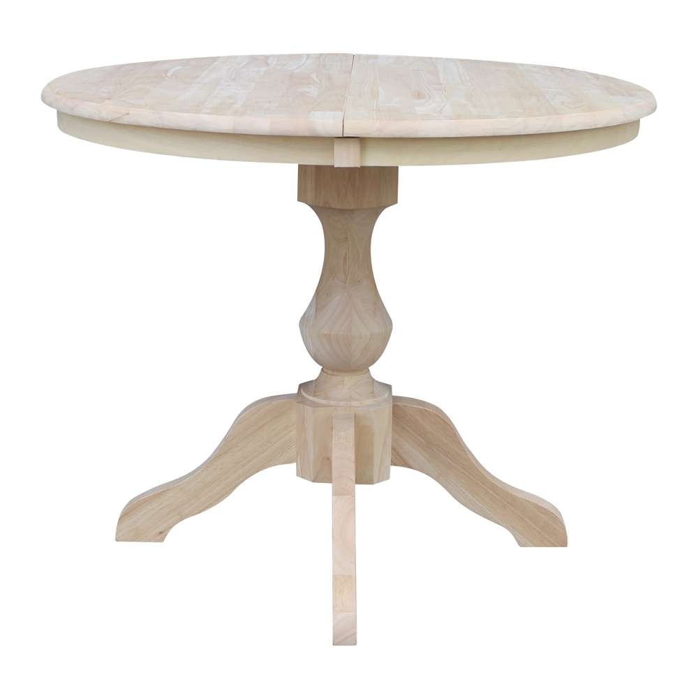 International Concepts (Set of 3 Pcs) - 36in Round Extension Dining Table with 2 Cafe Chairs - K-36RXT-11B-C61-2 veiw 4