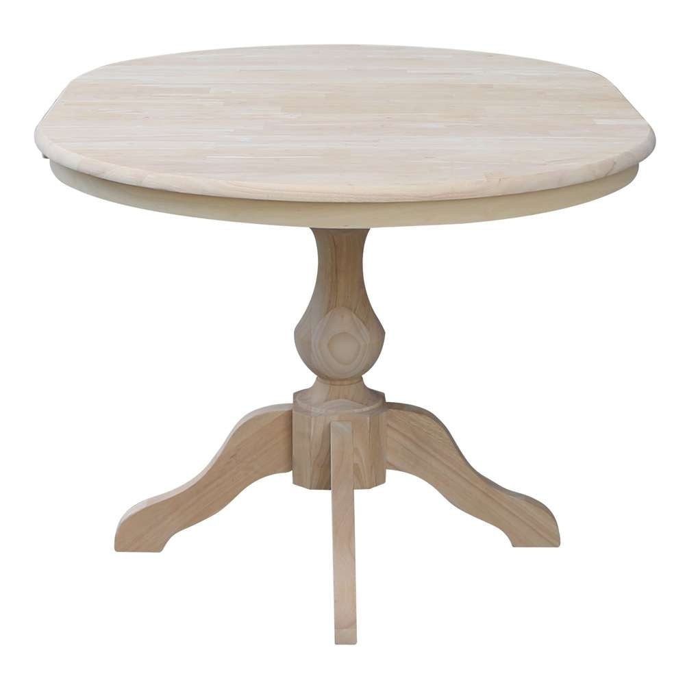 International Concepts (Set of 3 Pcs) - 36in Round Extension Dining Table with 2 Cafe Chairs - K-36RXT-11B-C61-2 veiw 5