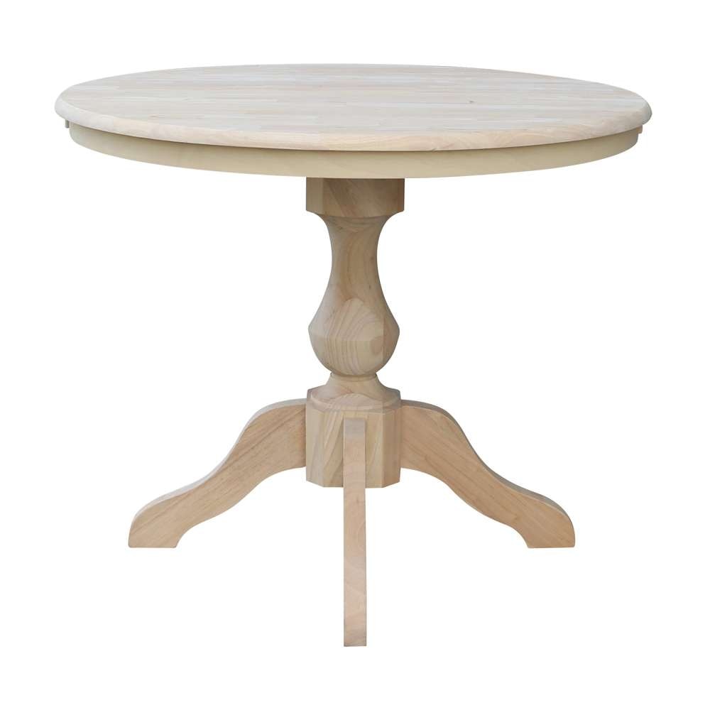 International Concepts (Set of 3 Pcs) - 36in Round Extension Dining Table with 2 Cafe Chairs - K-36RXT-11B-C61-2 veiw 6