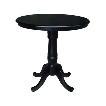 International Concepts (Set of 3 Pcs) - 36in Round Pedestal Counter Height Table with 2 Counter Height Stools in Black Finish - K46-36RT-S6172-2 veiw 4