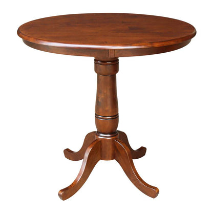 International Concepts (Set of 3 Pcs) - 36in Round Pedestal Table with 2 RTA Counter Height Stools in Espresso Finish - K581-36RT-S6172-2 veiw 4