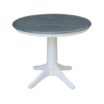 International Concepts (Set of 3 Pcs) -36in Round Top Ped Table with 2 RTA Chairs in White/Heather Gray Finish - K05-36RT-27B-C2-2 veiw 4