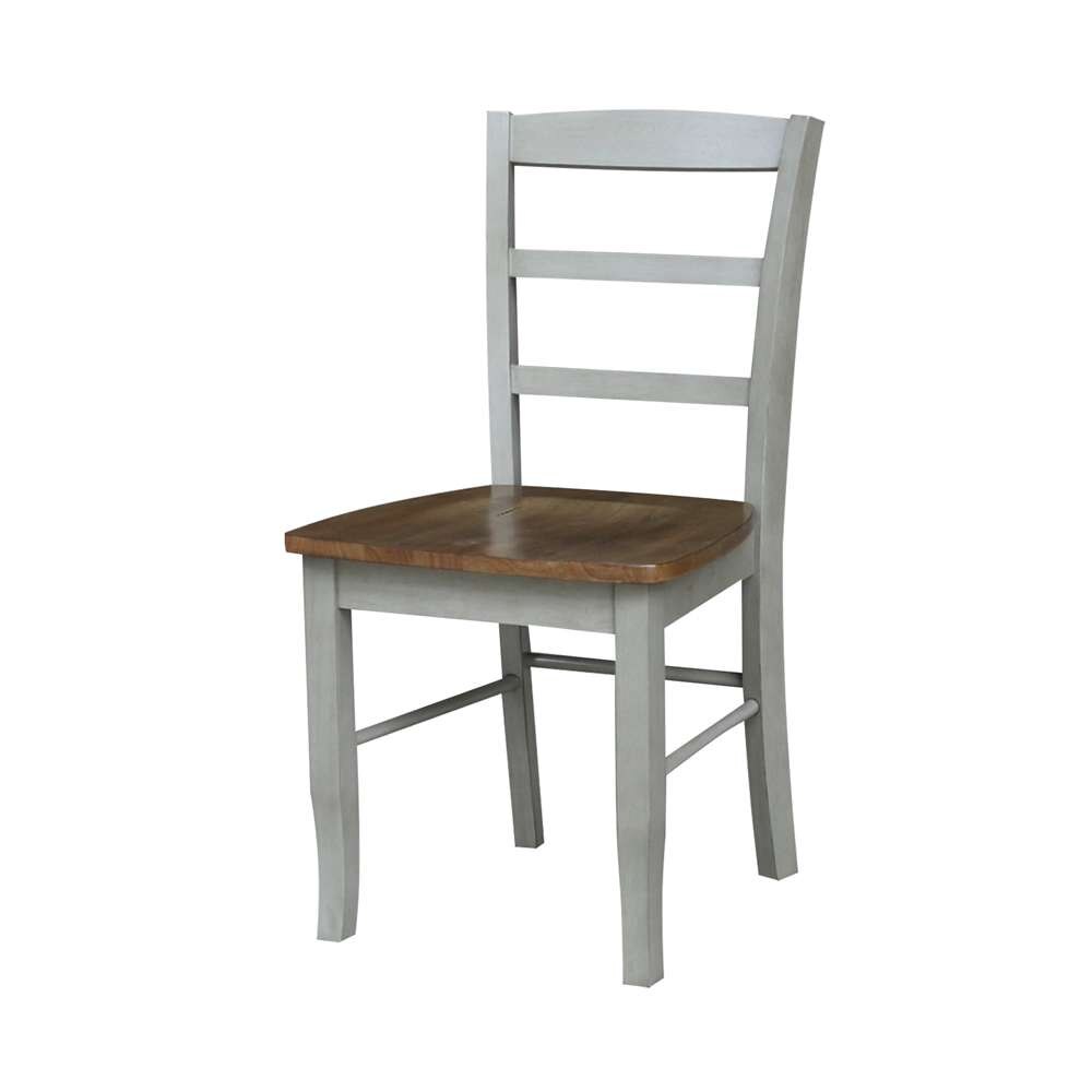 International Concepts (Set of 3 Pcs) -36in Round Top Ped Table with 2 RTA Chairs in Hickory/Stone Finish - K41-36RT-C2-2 veiw 2