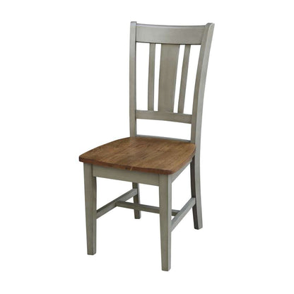 International Concepts (Set of 3 Pcs) -36in Round Top Ped Table with 2 San Remo Chairs in Hickory/Stone Finish - K41-36RT-27B-C10-2 veiw 2