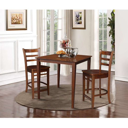 International Concepts (Set of 3 Pcs) - 36X36 Counter Height Dining Table with 2 RTA Counter Height Stools in Espresso Finish - K581-3636-S6172-2 veiw 2