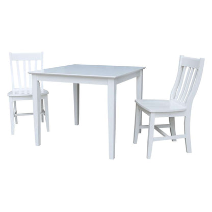 International Concepts (Set of 3 Pcs) - 36X36 Dining Table with 2 C08-61 Chairs in White Finish - K08-3636-C61-2 veiw 1