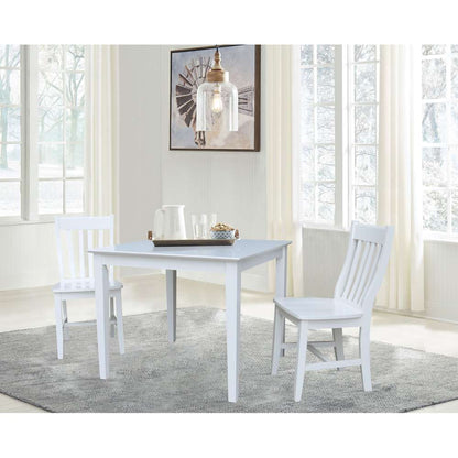 International Concepts (Set of 3 Pcs) - 36X36 Dining Table with 2 C08-61 Chairs in White Finish - K08-3636-C61-2 veiw 3
