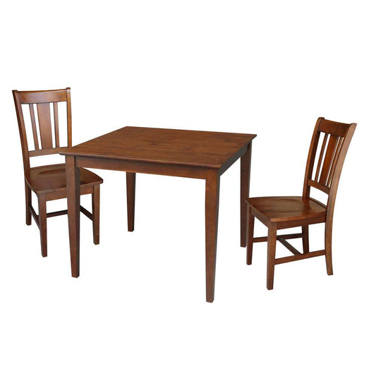 International Concepts (Set of 3 Pcs) - 36X36 Dining Table with 2 RTA Chairs in Espresso Finish - K581-3636-C10-2 veiw 1