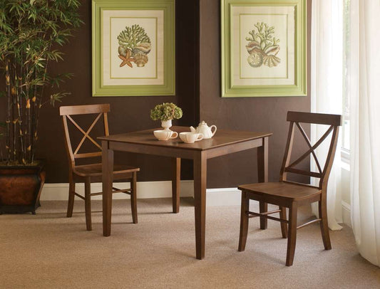 International Concepts (Set of 3 Pcs) - 36X36 Dining Table with 2 RTA Side Chairs in Espresso Finish - K581-3636-C613-2 veiw 1
