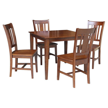 International Concepts (Set of 3 Pcs) - 36X36 Dining Table with 4 RTA Chairs in Espresso Finish - K581-3636-C10-4 veiw 1