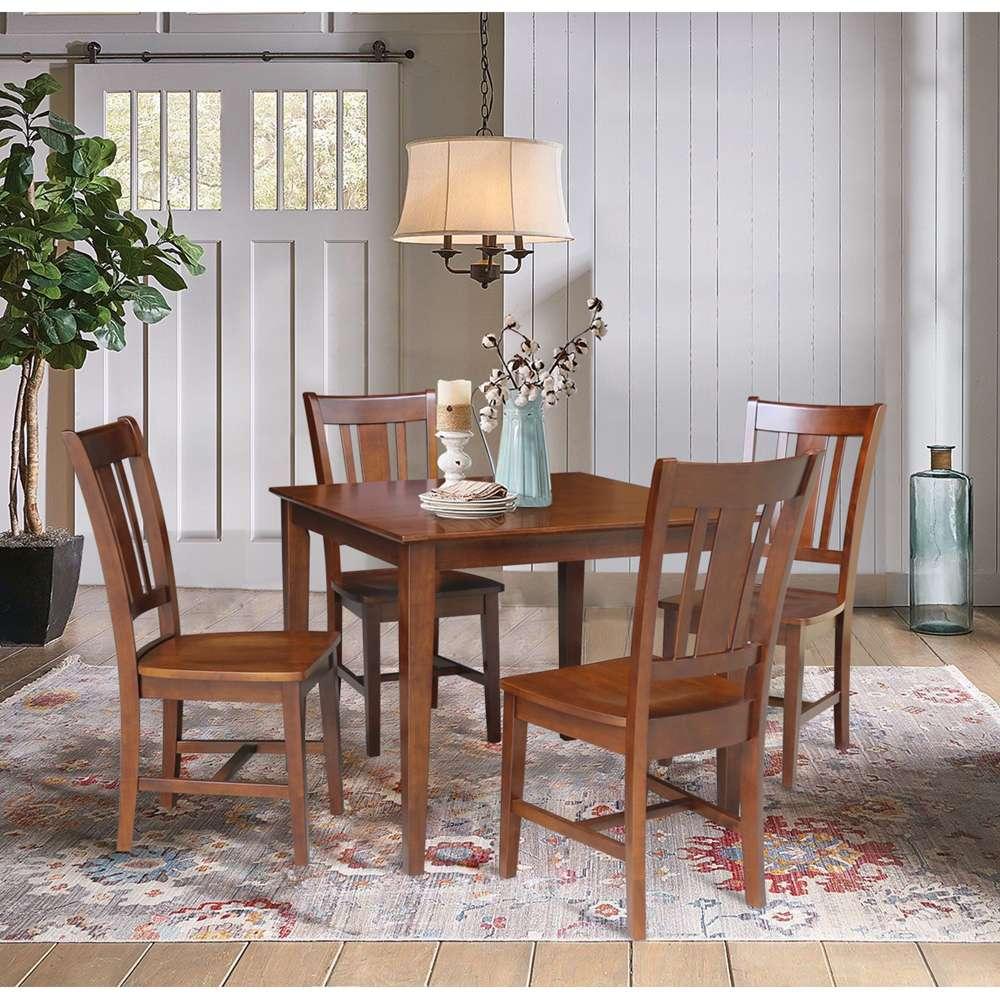 International Concepts (Set of 3 Pcs) - 36X36 Dining Table with 4 RTA Chairs in Espresso Finish - K581-3636-C10-4 veiw 3