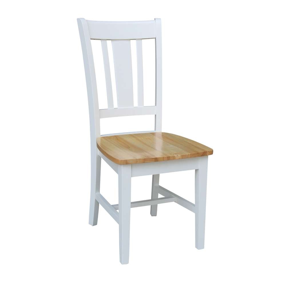International Concepts (Set of 3 Pcs) - 42in Dual Drop Leaf Table with 2 RTA Chairs in White/Natural Finish - K02-42DP-C10-2 veiw 2