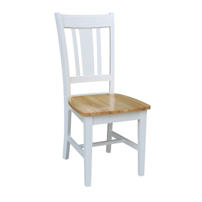 International Concepts (Set of 3 Pcs) - 42in Dual Drop Leaf Table with 2 RTA Chairs in White/Natural Finish - K02-42DP-C10-2 veiw 2