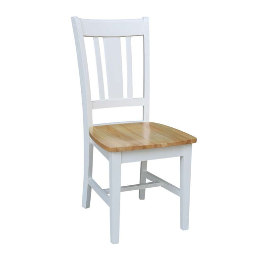International Concepts (Set of 3 Pcs) - 42in Dual Drop Leaf Table with 2 RTA Chairs in White/Natural Finish - K02-42DP-C10-2 veiw 2
