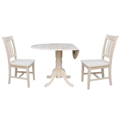 International Concepts (Set of 3 Pcs) - 42in Dual Drop Leaf Table with 2 San Remo Chairs - K-42DP-C10 veiw 2