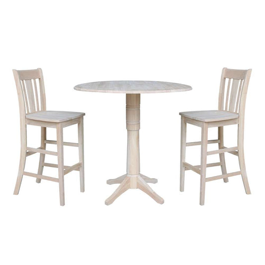 International Concepts (Set of 3 Pcs) - 42in Round Pedestal Bar Height Table with 2 RTA Bar Height Stools - K-42DPT-27-S103-2 veiw 1