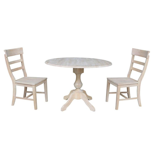 International Concepts (Set of 3 Pcs) -42in Round Top Ped Table with 2 RTA Chairs - K-42DPT-11-C36-2 veiw 1