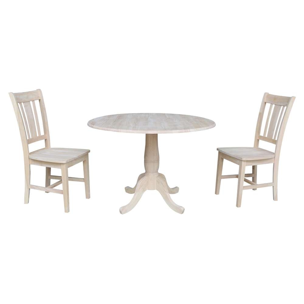 International Concepts (Set of 3 Pcs) -42in Round Top Ped Table with 2 RTA Chairs - K-42DPT-C10-2 veiw 1