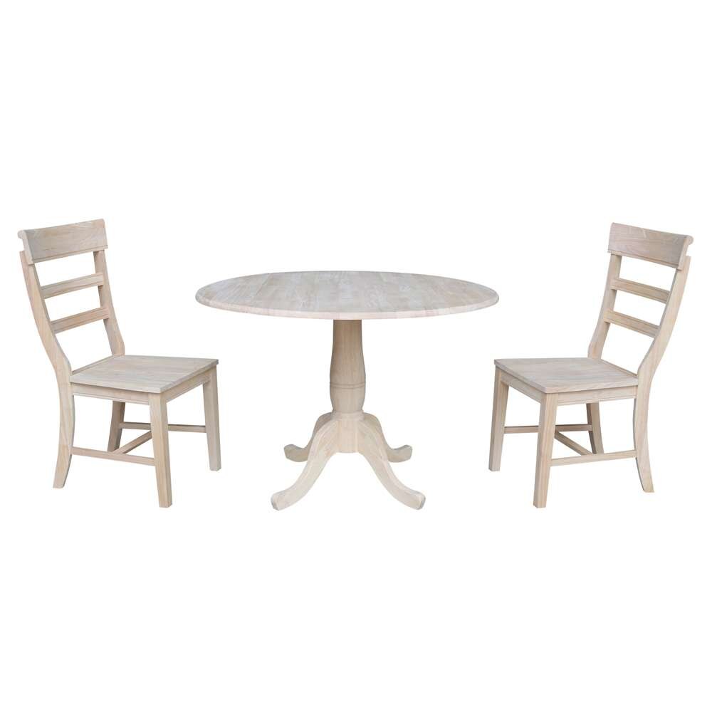 International Concepts (Set of 3 Pcs) -42in Round Top Ped Table with 2 RTA Chairs - K-42DPT-C36-2 veiw 1