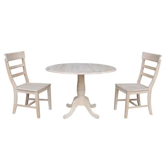 International Concepts (Set of 3 Pcs) -42in Round Top Ped Table with 2 RTA Chairs - K-42DPT-C36-2 veiw 1