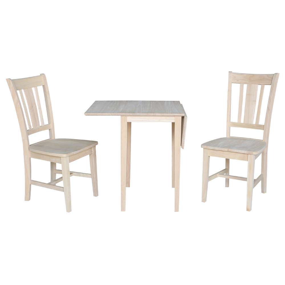 International Concepts (Set of 3 Pcs) - Small Drop Leaf Table with 2 San Remo Chairs - K-2236D-C10P veiw 3