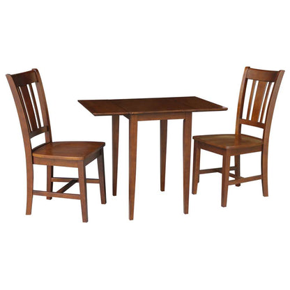 International Concepts (Set of 3 Pcs) - Small Dual Drop Leaf Table with 2 San Remo Chairs in Espresso Finish - K581-2236D-C10 veiw 1