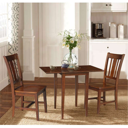 International Concepts (Set of 3 Pcs) - Small Dual Drop Leaf Table with 2 San Remo Chairs in Espresso Finish - K581-2236D-C10 veiw 4