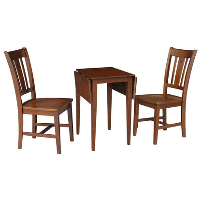 International Concepts (Set of 3 Pcs) - Small Dual Drop Leaf Table with 2 San Remo Chairs in Espresso Finish - K581-2236D-C10 veiw 5