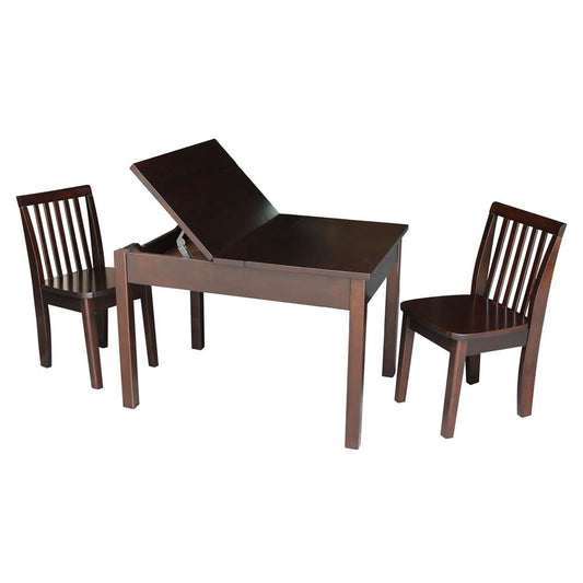 International Concepts (Set of 3 Pcs) - Table with 2 Mission Juvenile Chairs in Rich Mocha Finish in Rich Mocha Finish - K15-JT2532L-263-2 veiw 2