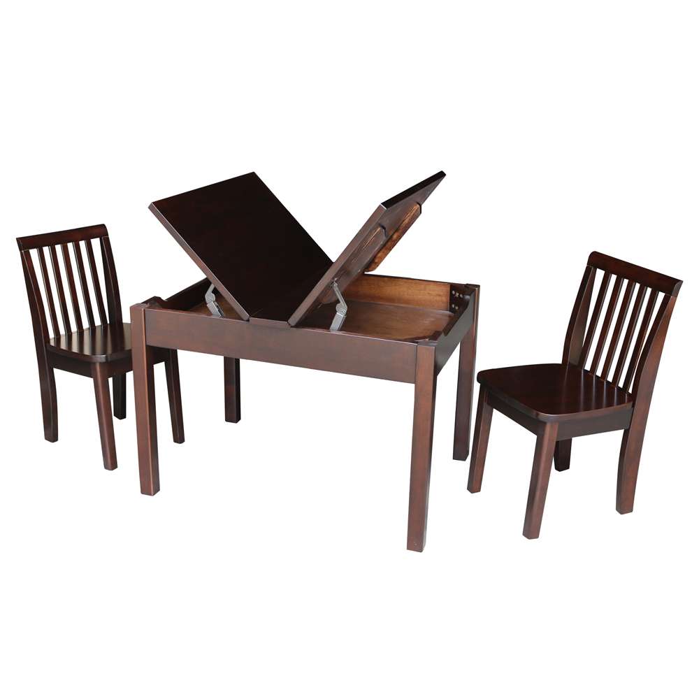 International Concepts (Set of 3 Pcs) - Table with 2 Mission Juvenile Chairs in Rich Mocha Finish in Rich Mocha Finish - K15-JT2532L-263-2 veiw 3