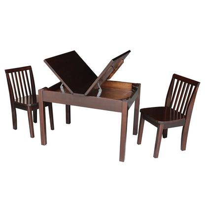 International Concepts (Set of 3 Pcs) - Table with 2 Mission Juvenile Chairs in Rich Mocha Finish in Rich Mocha Finish - K15-JT2532L-263-2 veiw 3