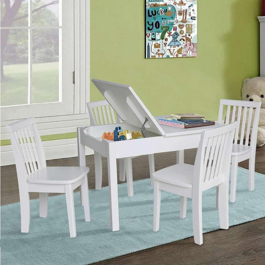 International Concepts (Set of 3 Pcs) - Table with 2 Mission Juvenile Chairs in White Finish in White Finish - K08-JT2532L-263-2 veiw 2