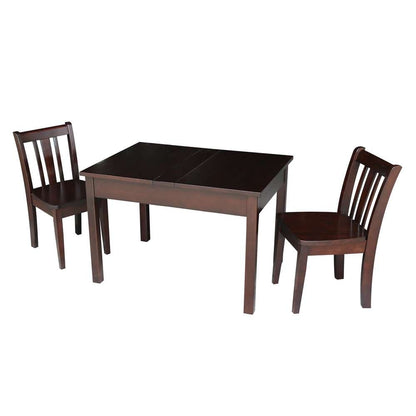 International Concepts (Set of 3 Pcs) - Table with 2 San Remo Juvenile Chairs in Rich Mocha Finish in Rich Mocha Finish - K15-JT2532L-CC105-2 veiw 1