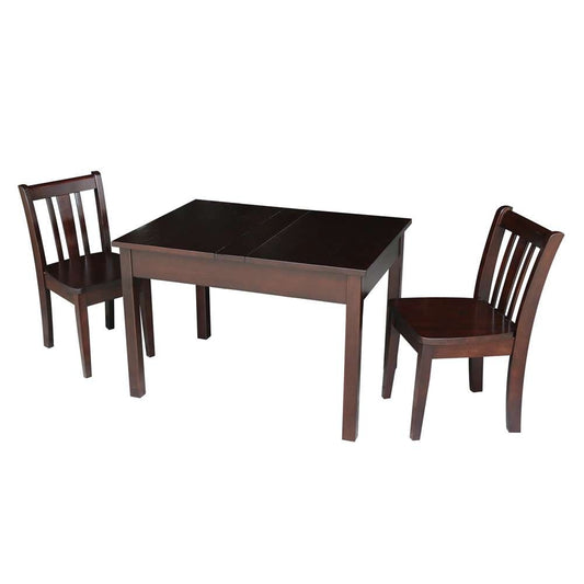 International Concepts (Set of 3 Pcs) - Table with 2 San Remo Juvenile Chairs in Rich Mocha Finish in Rich Mocha Finish - K15-JT2532L-CC105-2 veiw 1