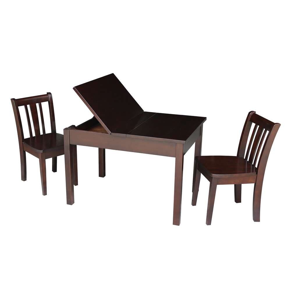 International Concepts (Set of 3 Pcs) - Table with 2 San Remo Juvenile Chairs in Rich Mocha Finish in Rich Mocha Finish - K15-JT2532L-CC105-2 veiw 2
