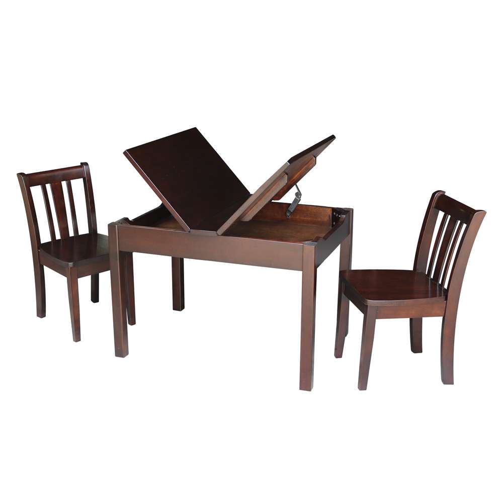 International Concepts (Set of 3 Pcs) - Table with 2 San Remo Juvenile Chairs in Rich Mocha Finish in Rich Mocha Finish - K15-JT2532L-CC105-2 veiw 3