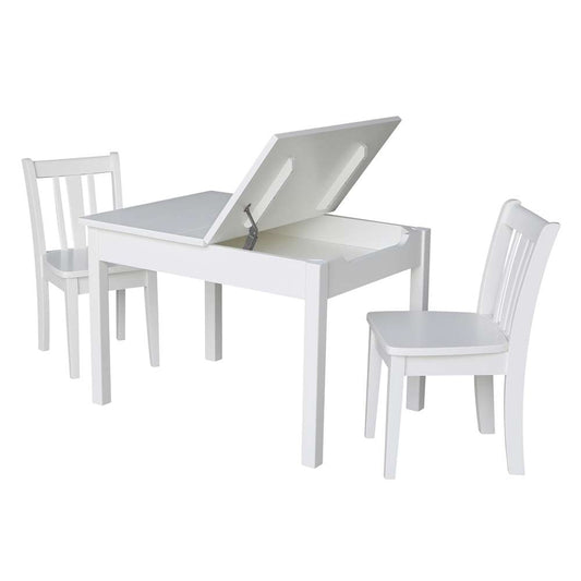 International Concepts (Set of 3 Pcs) - Table with 2 San Remo Juvenile Chairs in White Finish in White Finish - K08-JT2532L-CC105-2 veiw 2
