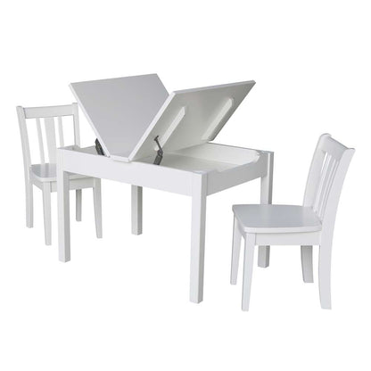 International Concepts (Set of 3 Pcs) - Table with 2 San Remo Juvenile Chairs in White Finish in White Finish - K08-JT2532L-CC105-2 veiw 3