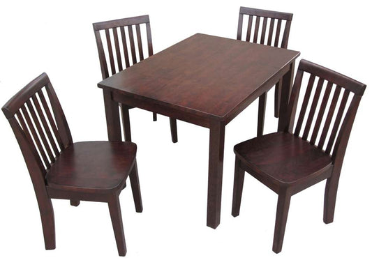 International Concepts - (Set of 5 Pcs) 2532 Table with 4 Mission Juvenile Chairs in Rich Mocha Finish in Rich Mocha Finish - K15-2532-263-4 veiw 1