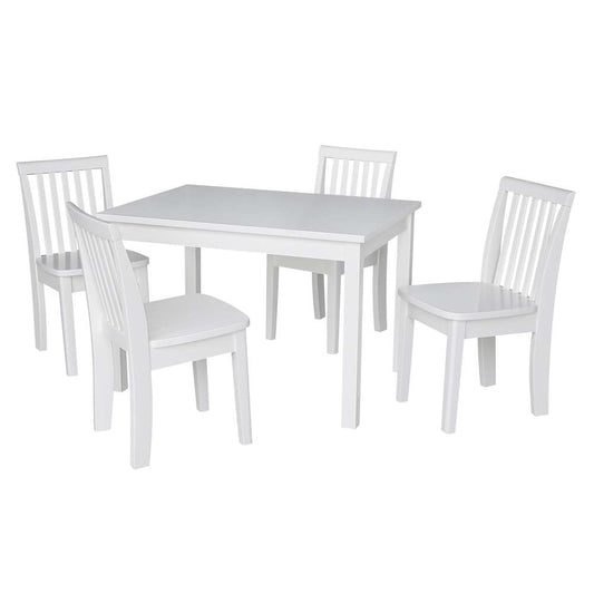 International Concepts - (Set of 5 Pcs) 2532 Table with 4 Mission Juvenile Chairs in White Finish in White Finish - K08-2532-263-4 veiw 1