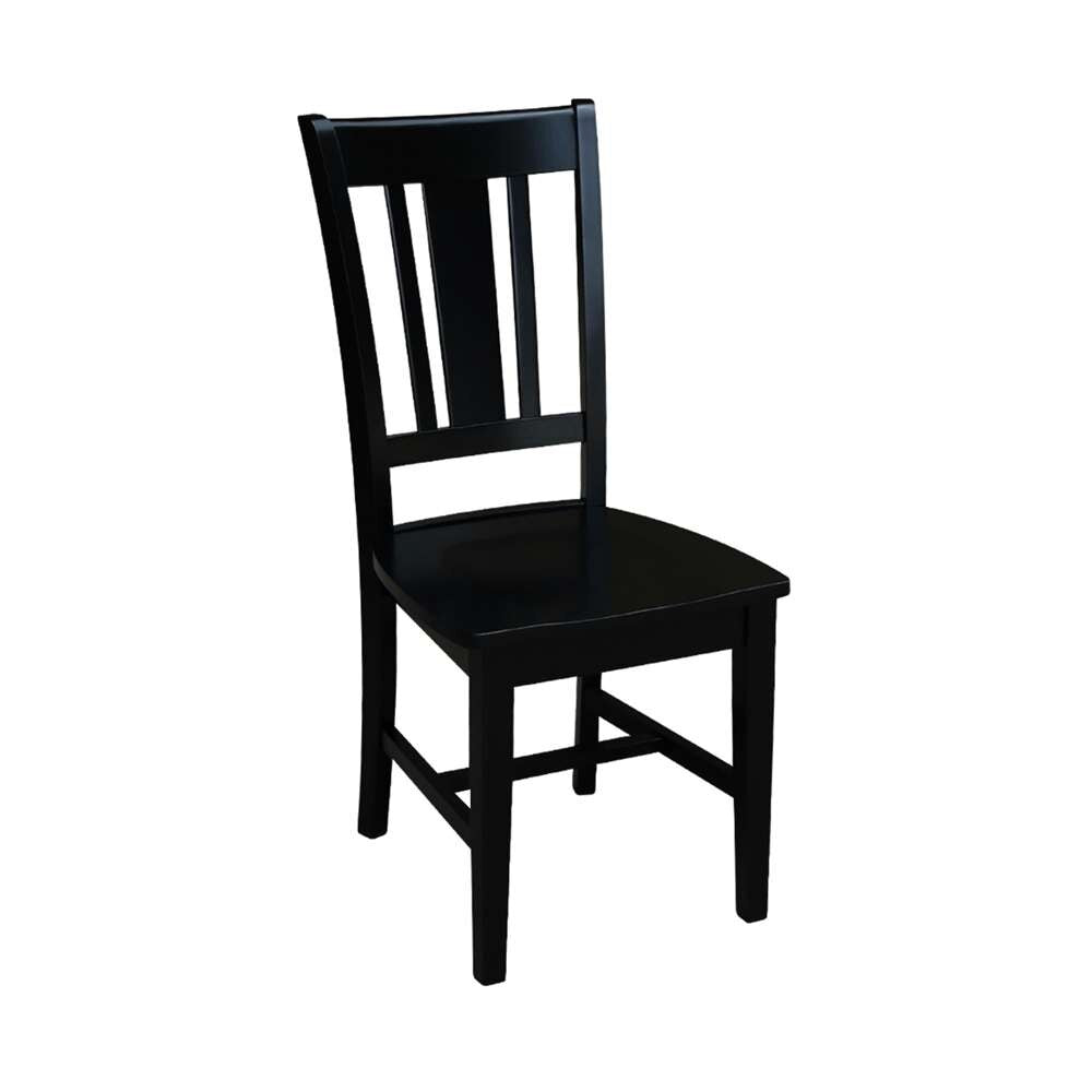 International Concepts - (Set of 5 Pcs) 3048 Table with 4 RTA Chairs in Natural / Black Finish - K01-3048-C46-10-4 veiw 2