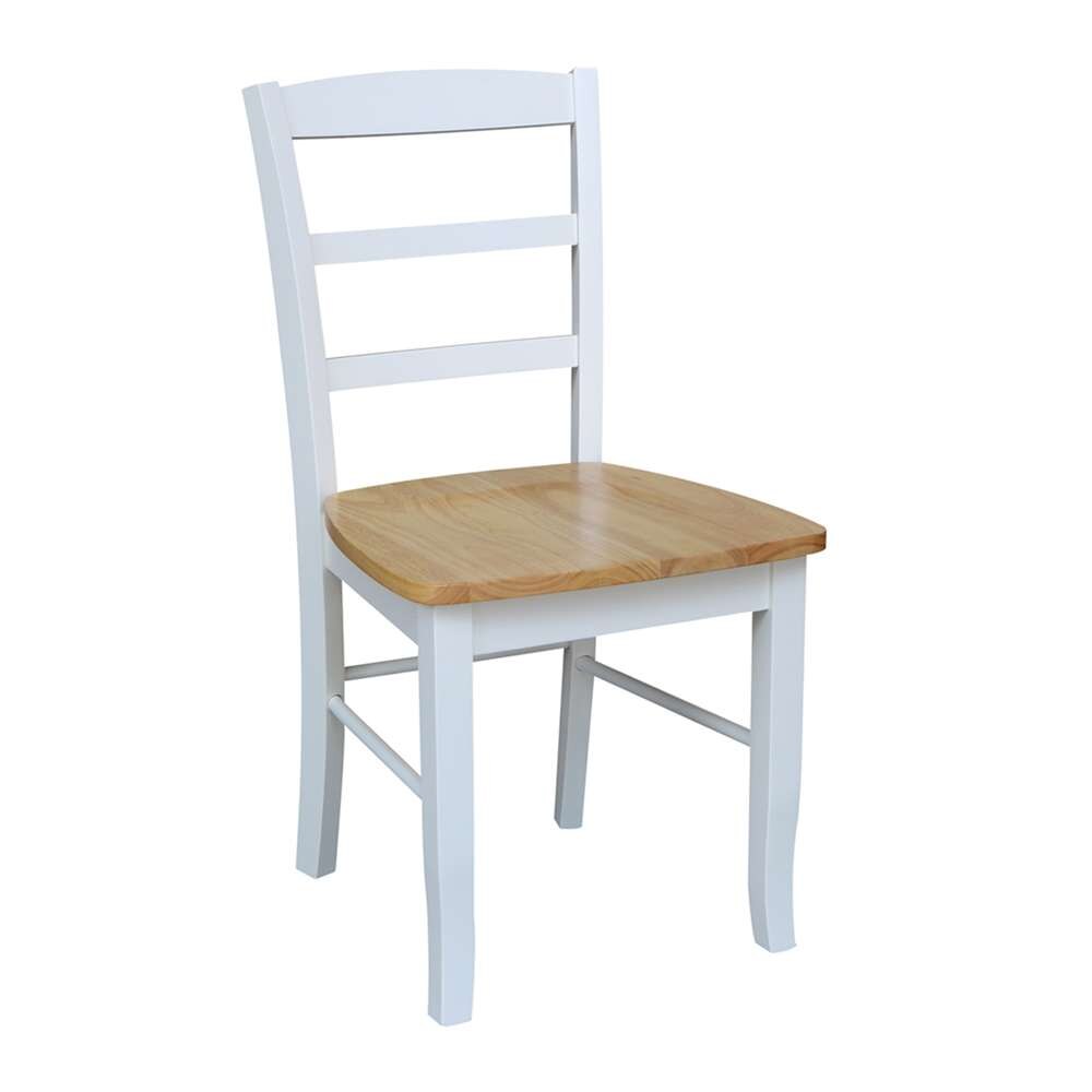 International Concepts - (Set of 5 Pcs) 3048 Table with 4 RTA Chairs in Natural / White & Natural Finish - K01-3048-C02-2-4 veiw 2