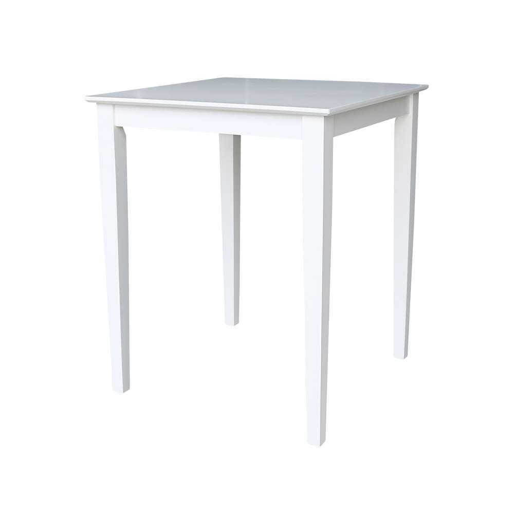 International Concepts - (Set of 5 Pcs) 30X30 Counter Height Dining Table with 4 X-Back Counter Height Stools in White Finish - K08-3030-S6132-4 veiw 4